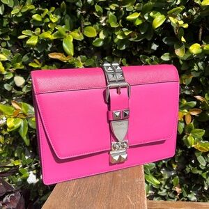 Prada Pink Crossbody Bag with Silver Clasp